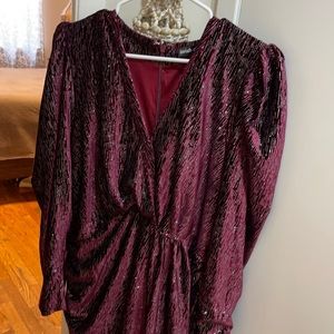 Lavish Alice Diamante Long sleeve velvet dress